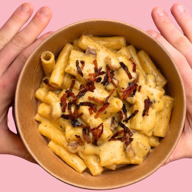 Rigatoni Carbonara Lunch.