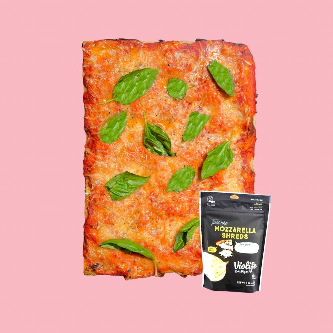 Vegan Margherita Pizza.
