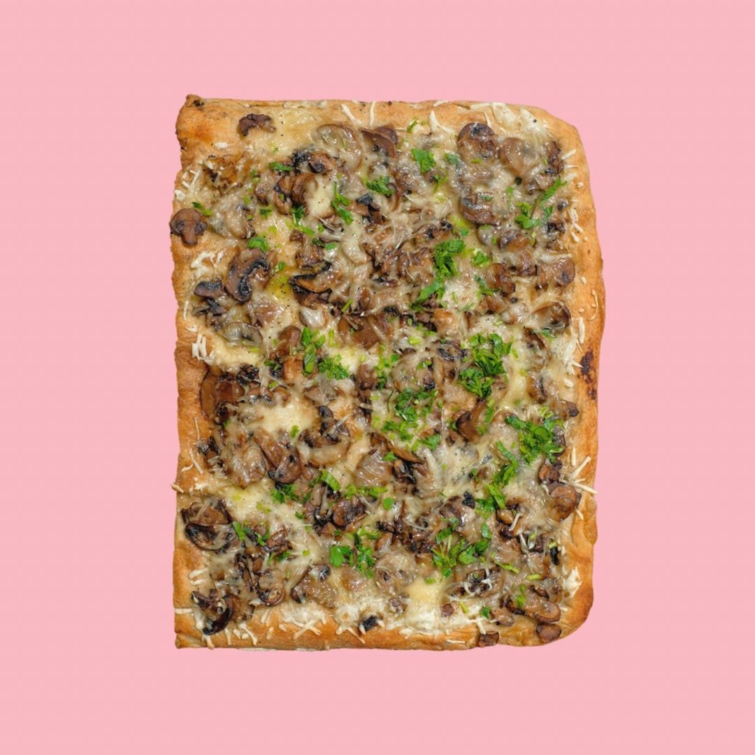 Vegan Mushroom Pizza.