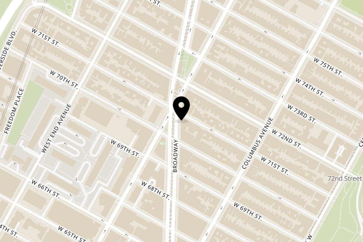 Map showing the location of Pizza Collective on 2060 Broadway in New York